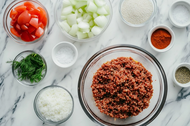 Ingredients For fMediterranean Stuffed Zucchini