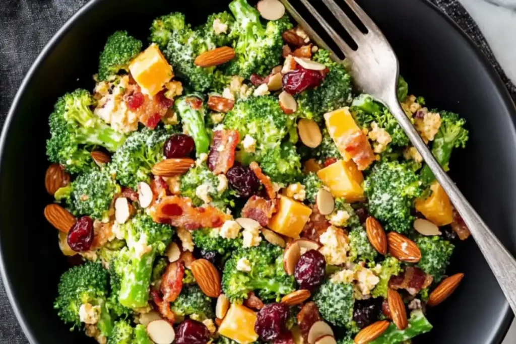 Creamy Broccoli Salad Recipe with Bacon and Cheese
