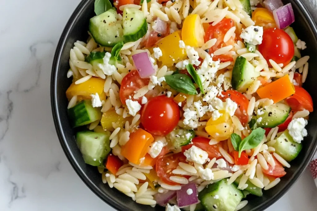 Easy Rainbow Orzo Salad Recipe Perfect for Summer Gatherings