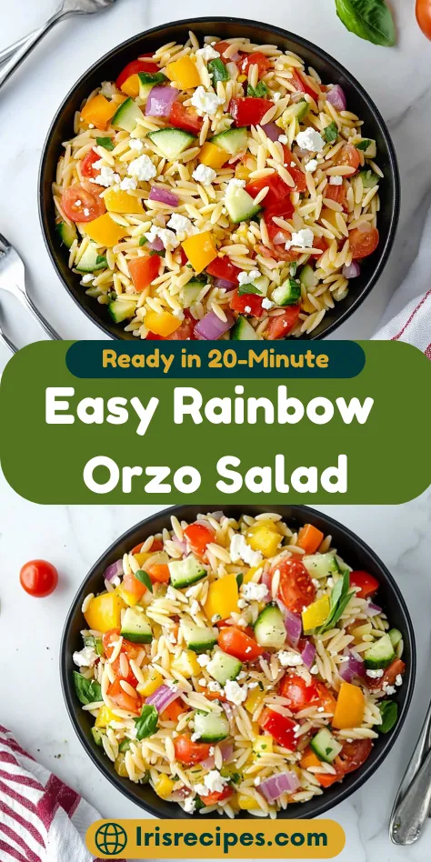 Easy Rainbow Orzo Salad