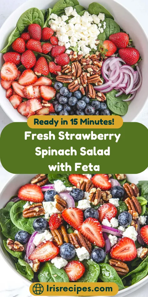 Fresh Strawberry Spinach Salad with Feta
