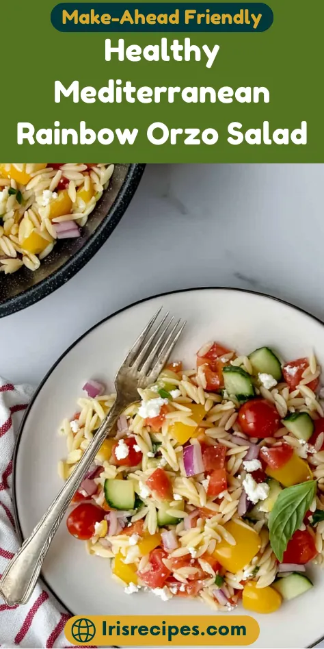 Healthy Mediterranean Rainbow Orzo Salad