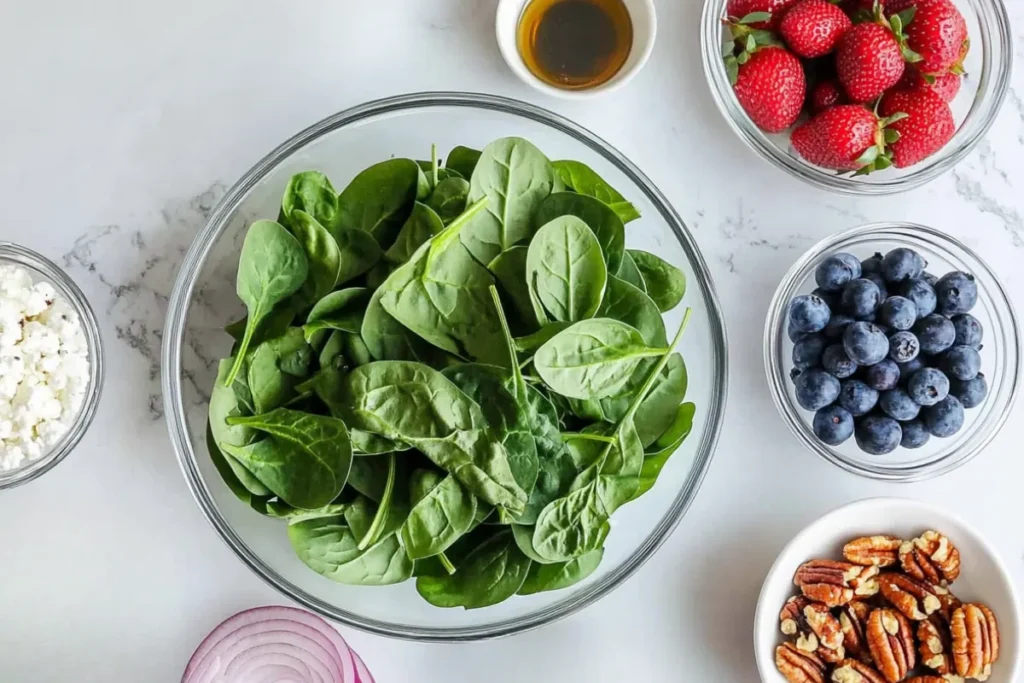 Healthy Strawberry Feta Salad with Honey Balsamic