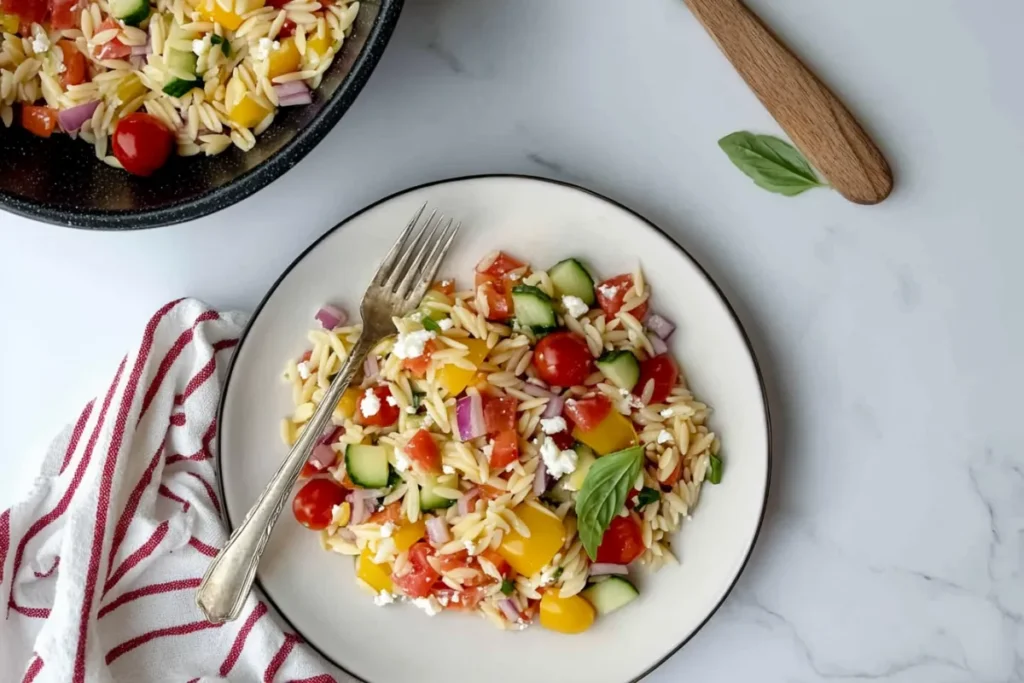 Mediterranean Rainbow Orzo Salad_ A Vibrant Make-Ahead Side