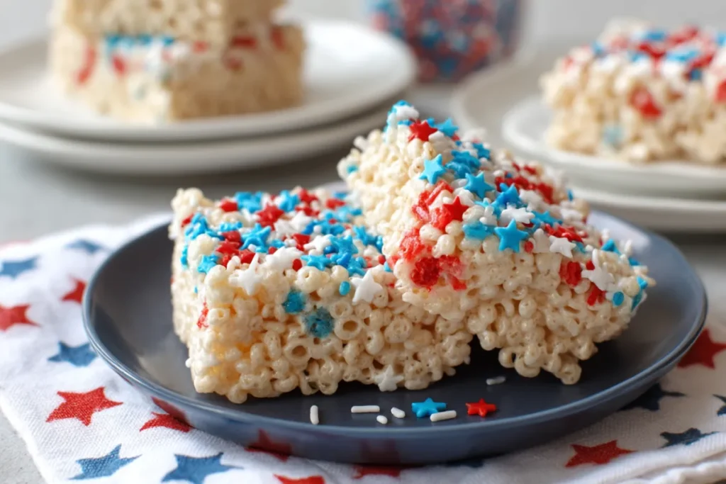 Easy 4th of July Rice Krispie Treats _ Patriotic Dessert