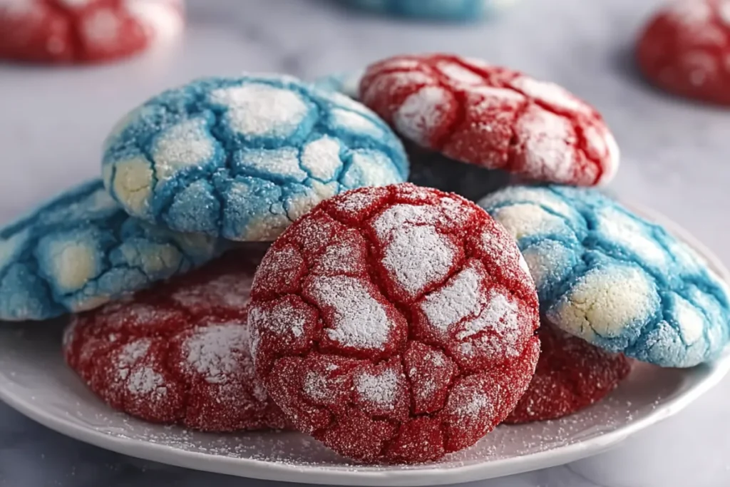 Easy Patriotic Crinkle Cookies From Cake Mix