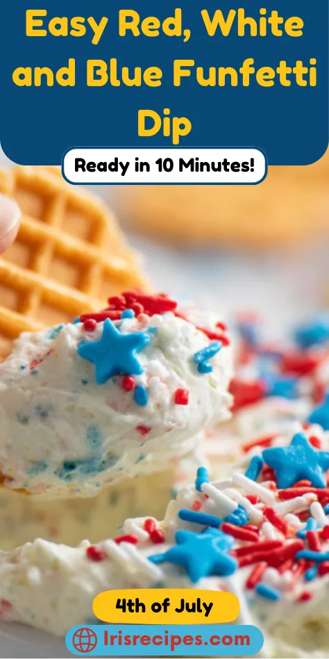 Easy Red, White and Blue Funfetti Dip