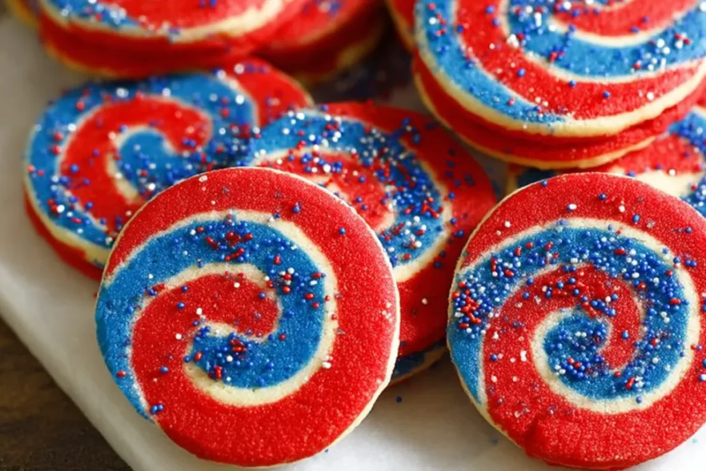 Festive Patriotic Pinwheel Cookies for Summer Celebration