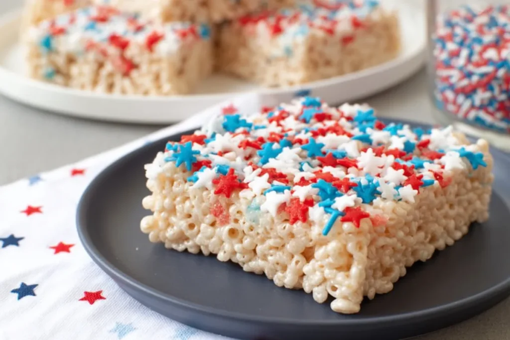 Quick 4th of July Rice Krispie Treats Recipe