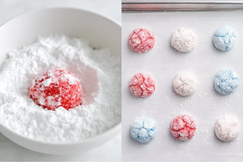 Quick Patriotic Dessert_ Cake Mix Crinkle Cookies