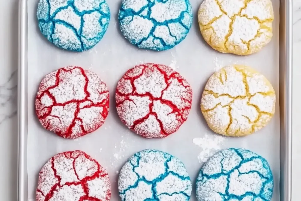 Red White & Blue Cookies From Box Cake Mix
