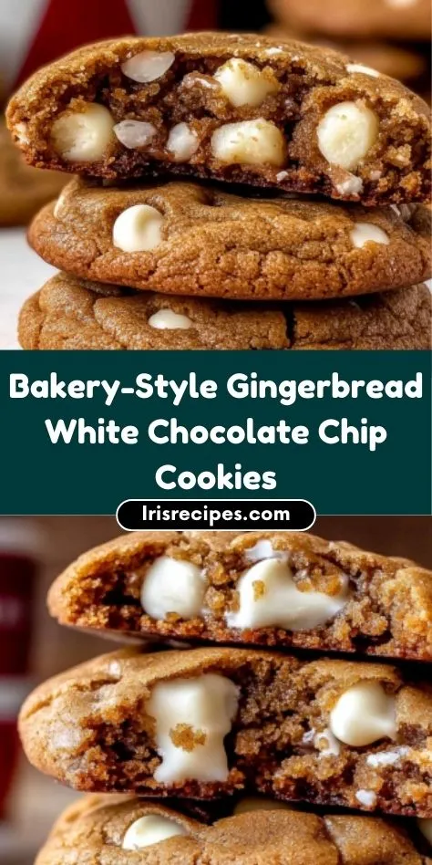 Bakery-Style Gingerbread White Chocolate Chip Cookies