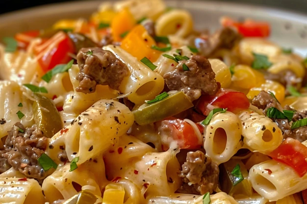 How to Make Philly Cheesesteak Pasta