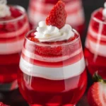 Layered Strawberry Jello Cups