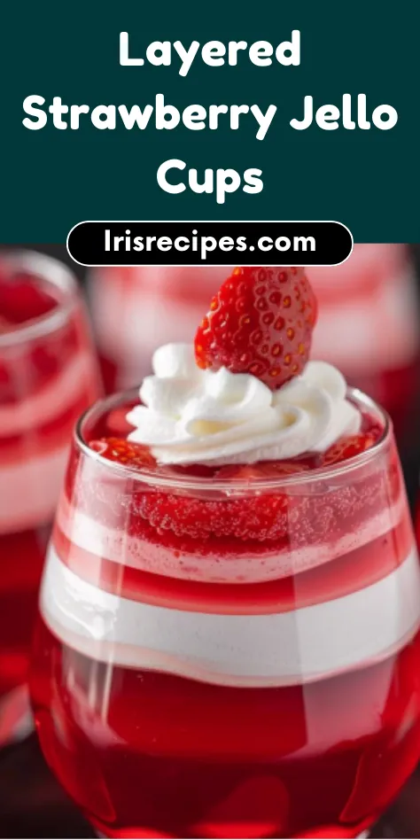 Layered Strawberry Jello Cups Easy Dessert Idea