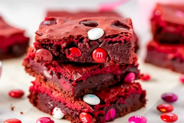 Easy Valentine Red Velvet Cake Mix Cookie Bars Recipe