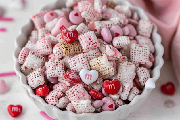 Easy Valentine’s Day Muddy Buddies