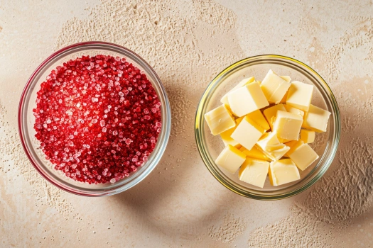 Ingredients for Hershey’s Red Velvet Blossoms Cookies