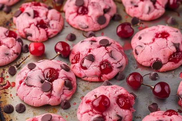 The Best Maraschino Cherry Chocolate Chip Cookies