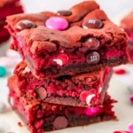 Valentine Red Velvet Cake Mix Cookie Bars Recipe