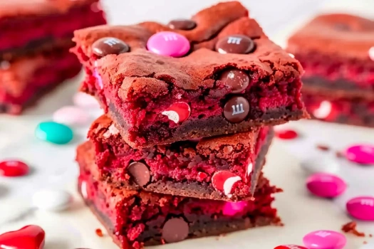 Valentine Red Velvet Cake Mix Cookie Bars Recipe