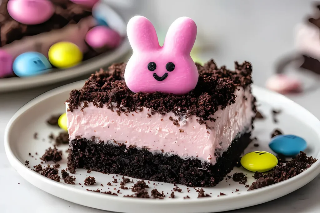 Assemble the Layers in Easter Dirt Cake