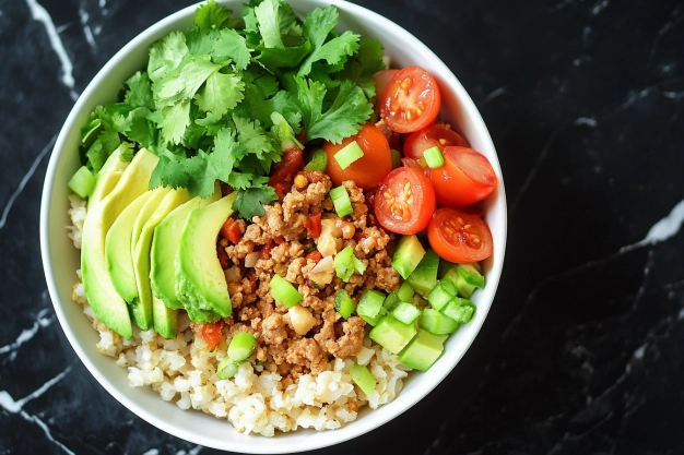 Best Ground Turkey Bowls with Cauliflower Spanish Rice