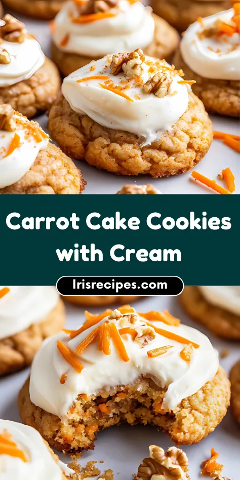 Chewy Carrot Cake Cookies with Cream Cheese Frosting