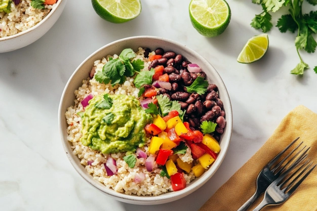 Easy Cauliflower Rice Burrito Bowl Recipe