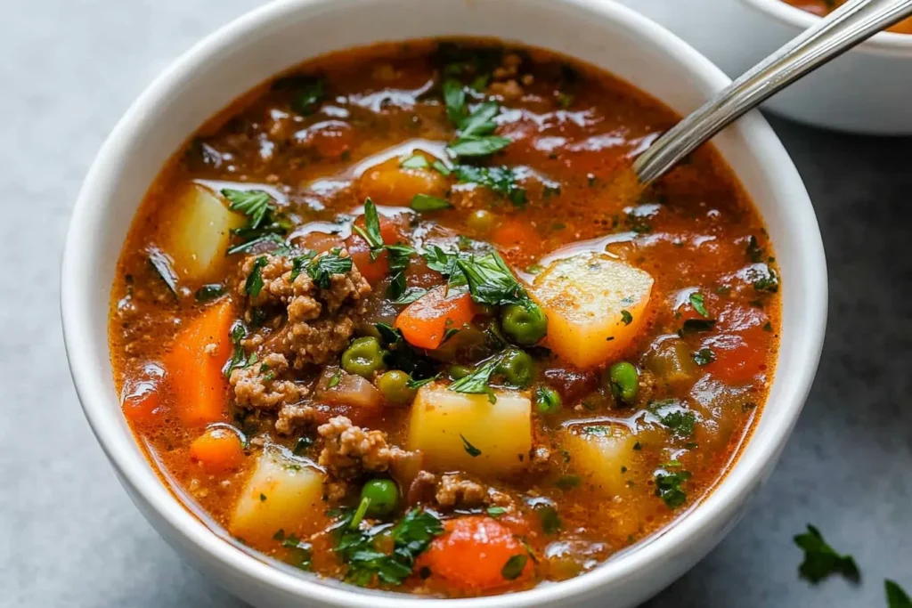 Easy Crockpot Hamburger Soup