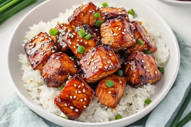 Easy Mouthwatering Honey Garlic Salmon Bites