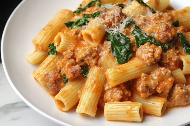 Easy One Pot Creamy Sausage Rigatoni