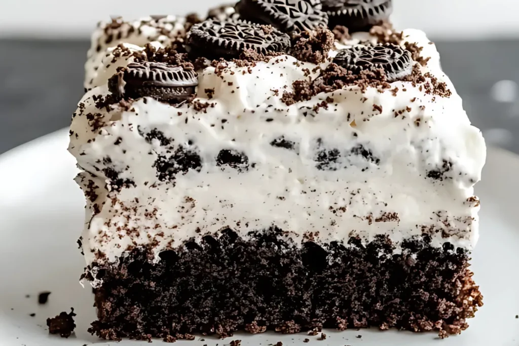 Easy Oreo Poke Cake