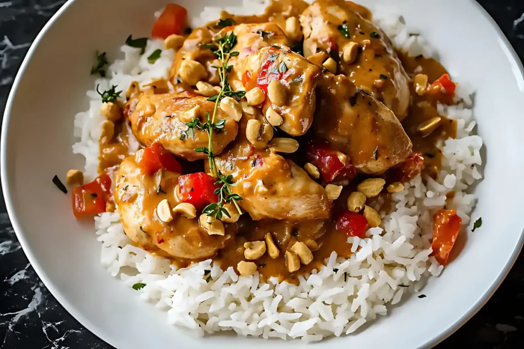 Easy Slow Cooker Peanut Chicken