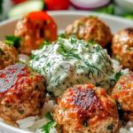 Greek Turkey Meatballs with Tzatziki