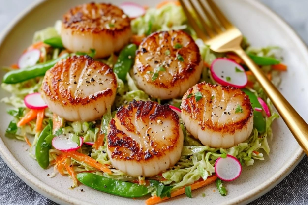 Green Goddess Slaw and Sea Scallops recipe