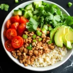 Ground Turkey Taco Bowls with Cauliflower Spanish Rice