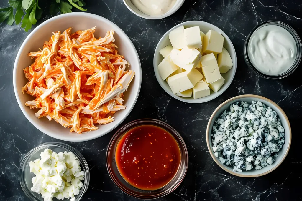 Ingredients For Crockpot Buffalo Chicken Dip