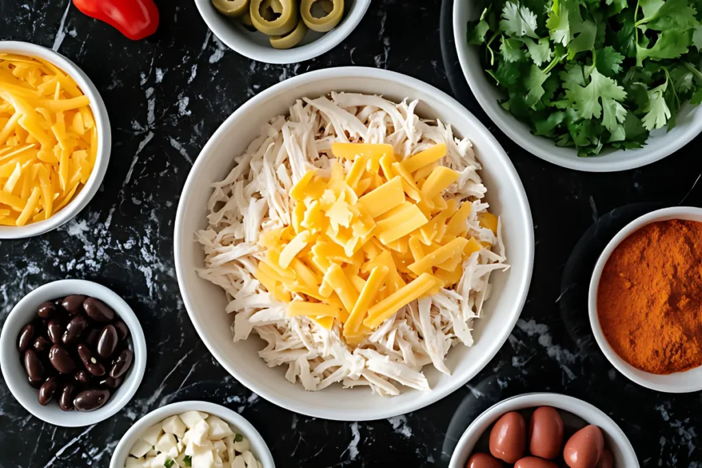 Ingredients For Slow Cooker Queso Chicken Dip