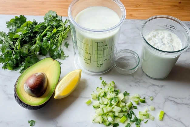 Ingredients for Green Goddess Slaw and Sea Scallops