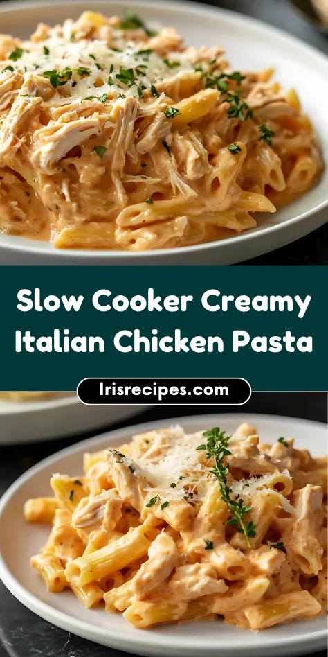 Slow Cooker Creamy Italian Chicken Pasta Easy & Flavorful