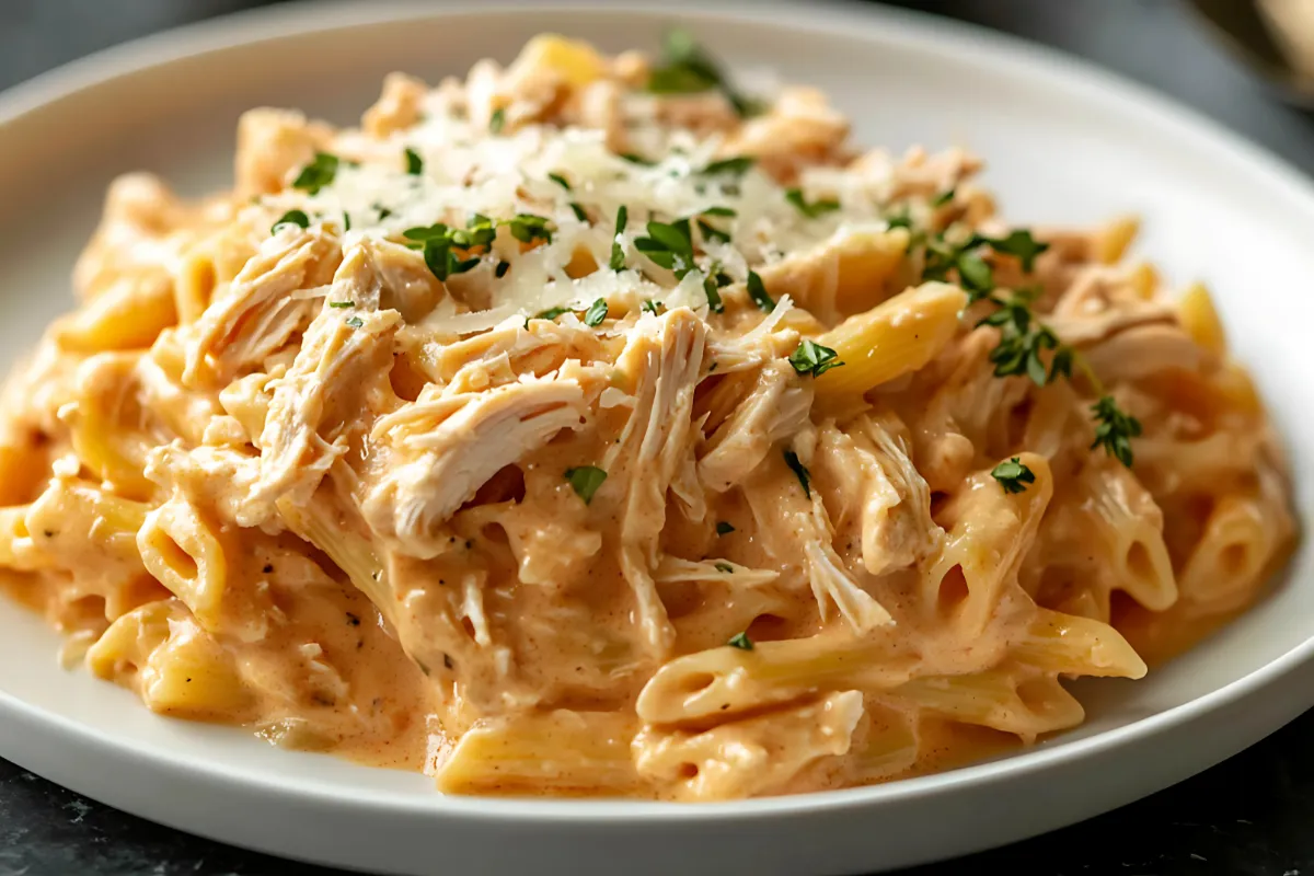 Slow Cooker Creamy Italian Chicken Pasta