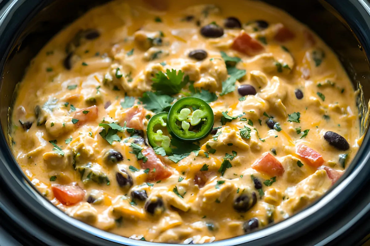 Slow Cooker Queso Chicken Dip Recipe