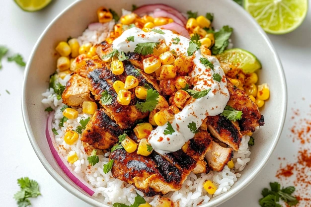 Street Corn Chicken Rice Bowl