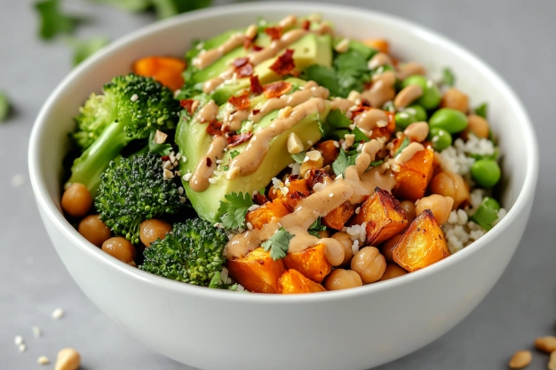 Ingredients For Thai Peanut Sweet Potato Buddha Bowl