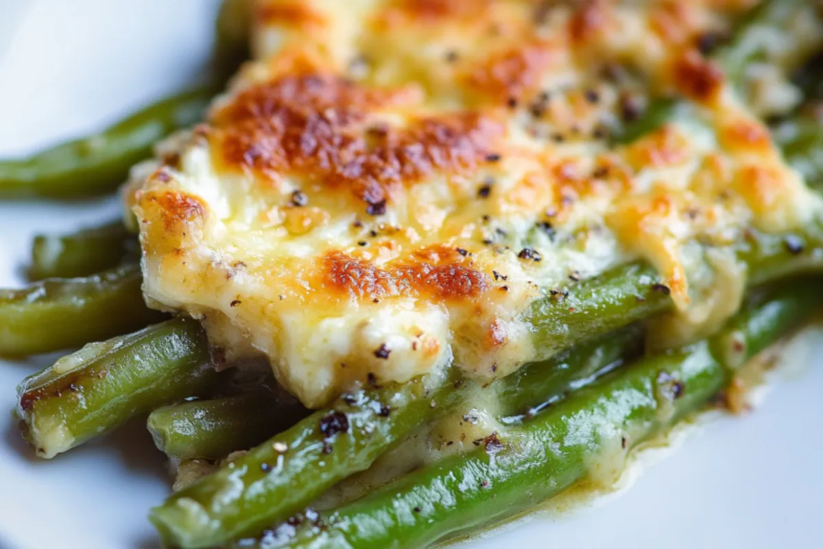 Cheesy Garlic Baked Green Beans