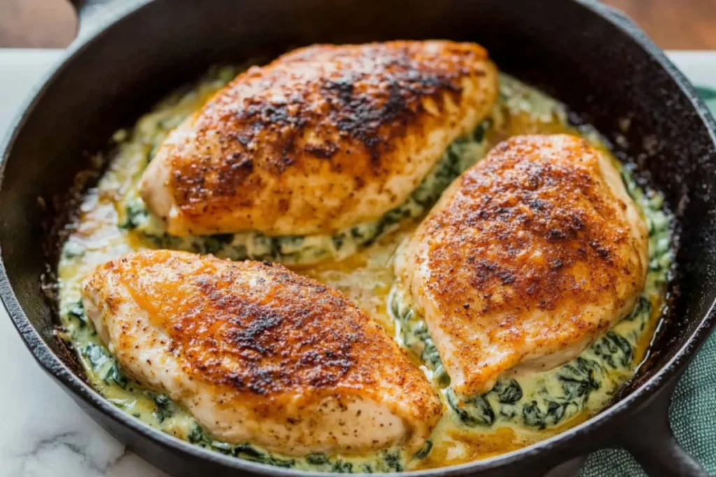 Cheesy Spinach Stuffed Chicken Breasts