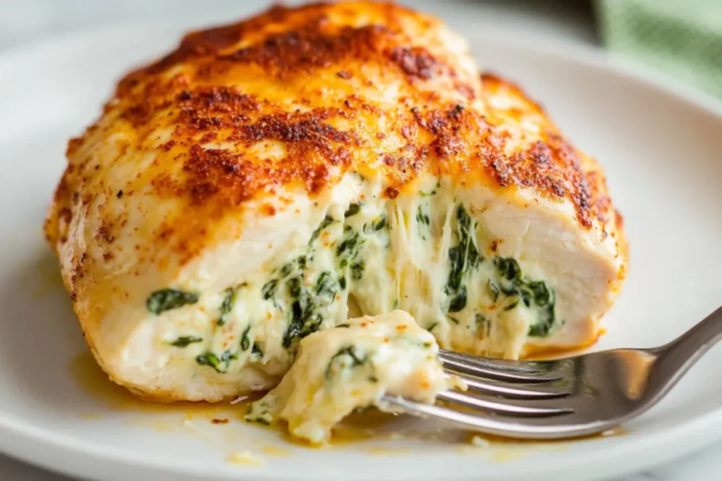 Cheesy Spinach Stuffed Chicken Breasts Recipe