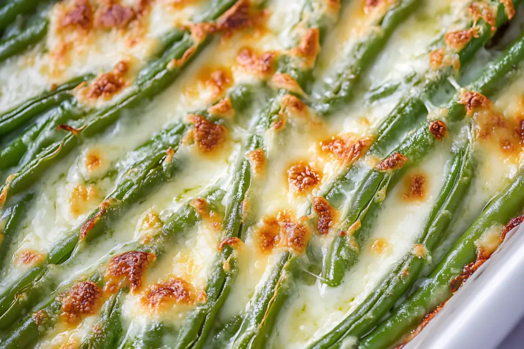 Easy Cheesy Garlic Baked Green Beans Recipe