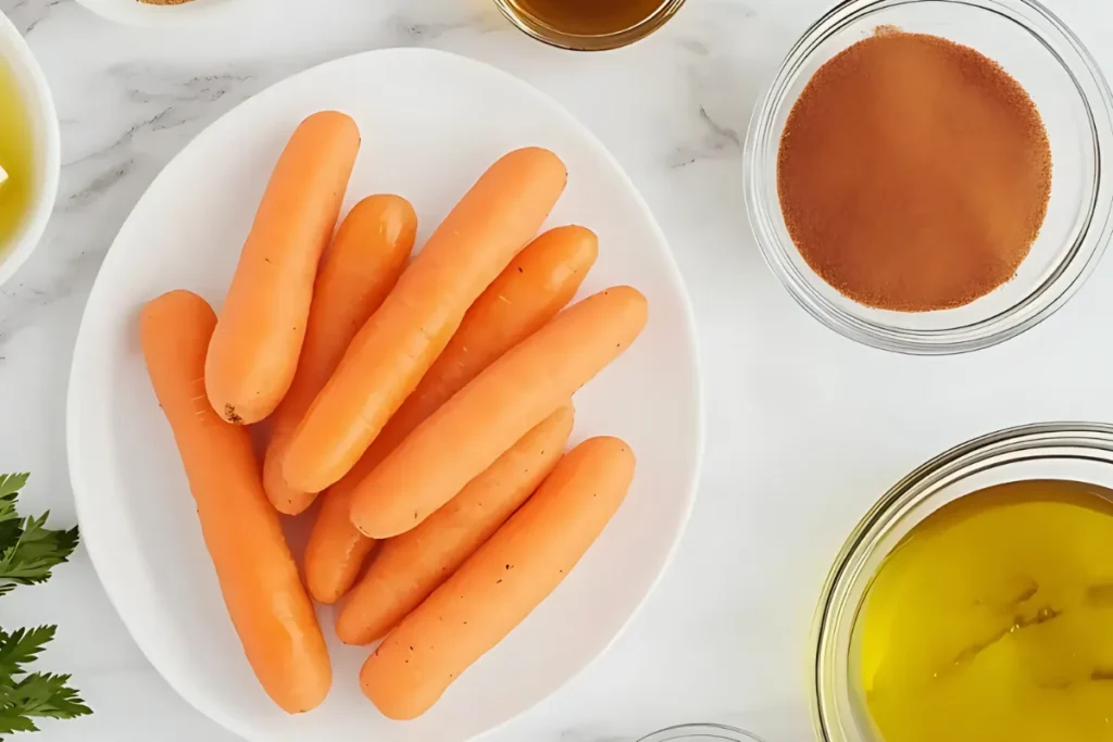 Ingredients For Roasted Baby Carrots with Honey